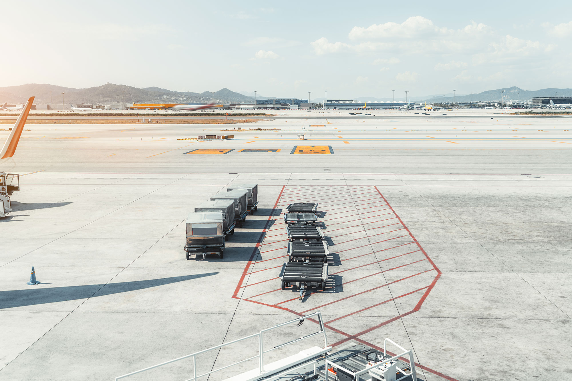 Machinery in an airport terminal