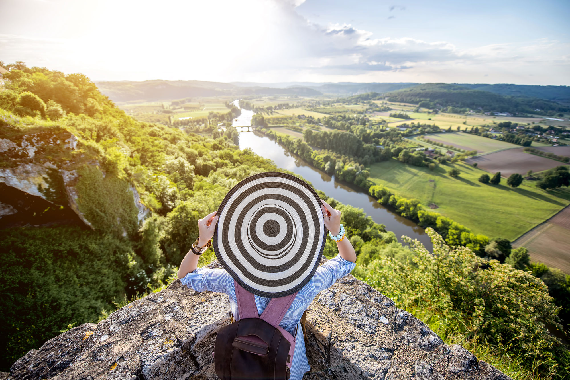 Woman traveling in france